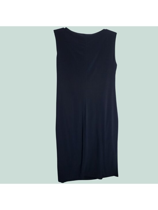 R&M Richards Sleeveless Dress W Metallic Embelishment Neckline Navy Blue Size 10 - Picture 4 of 13